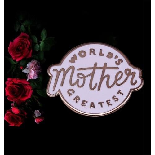 Worlds Greatest Mother Badge Mum jewelry Inspirational ,Motivational Quotes Pin Mothers Day Gift Idea