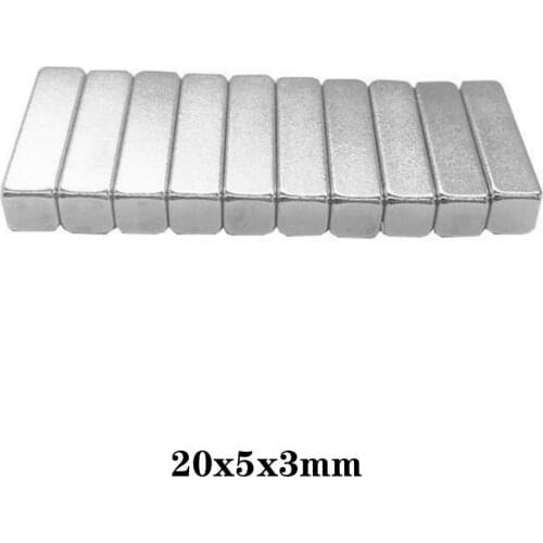 10~100PCS 20x5x5 mm Super Powerful Block Magnets 20mmX5mm N35 Neodymium Magnet 20x5x5mm Permanent NdFeB Magnetic 20*5*5 mm