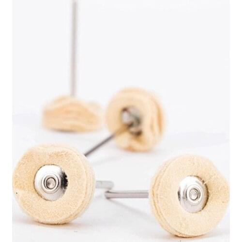 100pcs Dental Lab Materials Polishing Wheel Wool Cotton Polishing Brushes Polisher for Rotary Tools Jewelry Buffing 2.35mm Wheel
