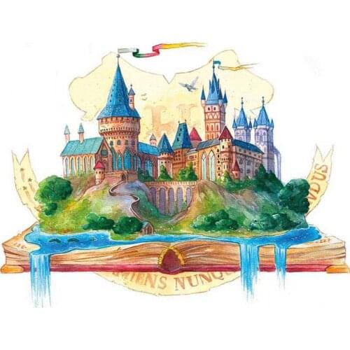 14CT DIY Cartoon Castles Counted Cross Stitch Thread Needlework Set Cotton Thread Partial Embroidery Kits Art Handmade Needlewor