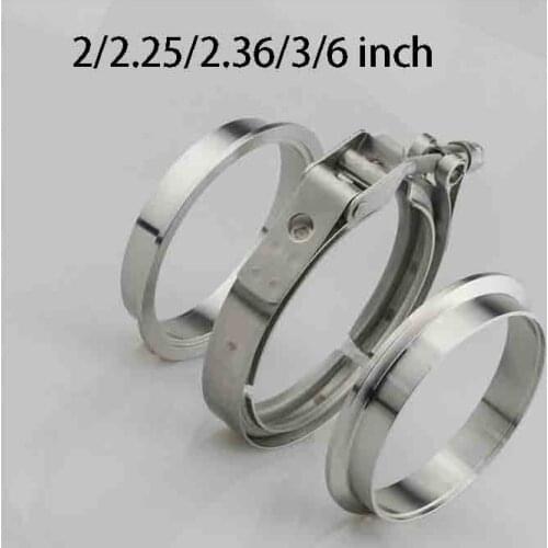 2/2.25/2.36/3/6 inch V-Band Clamp Male/Female Flange Kit V-band Turbo Exhaust Pipes Car Accessories