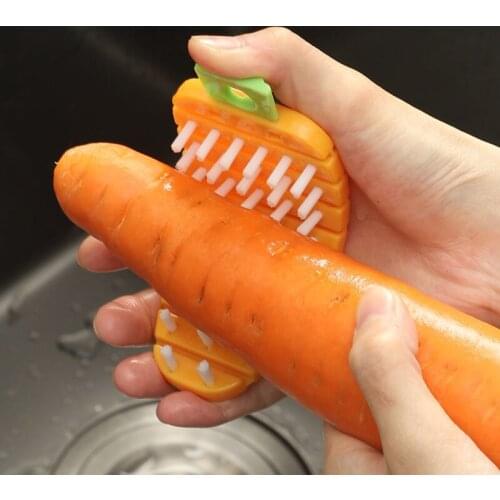 2 Pcs Kitchen Fruit And Vegetable Cleaning Brush Bendable Yam Potato Mashing Brush Vegetable And Fruit Brush