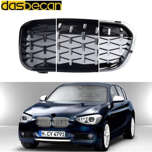 2PCS Diamond Style Car Racing Grill for BMW 1 Series F20 F21 2015-2017 Front Bumper Kidney Replacement Grilles Auto Accessories