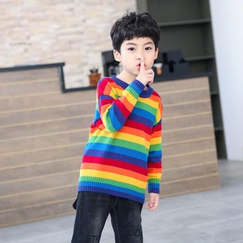 2021 Cotton Knitting Spring Autumn Winter Sweater Baby Boys Kids Childrens Warm Plus Velvet Thicken Top High Quality