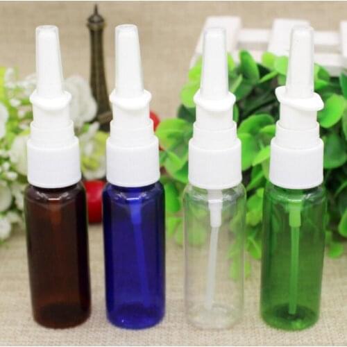 300pcs/lot 20 ml Empty Medical Spray Plastic Bottle with Nasal Spray, Clear Mist Medicine Liquid Containers
