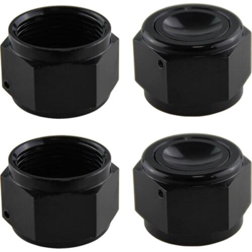 4PCS Aluminum 16-AN AN16 Adapter Female Flare End Cap / Plug / Tube Nut Fitting Blue