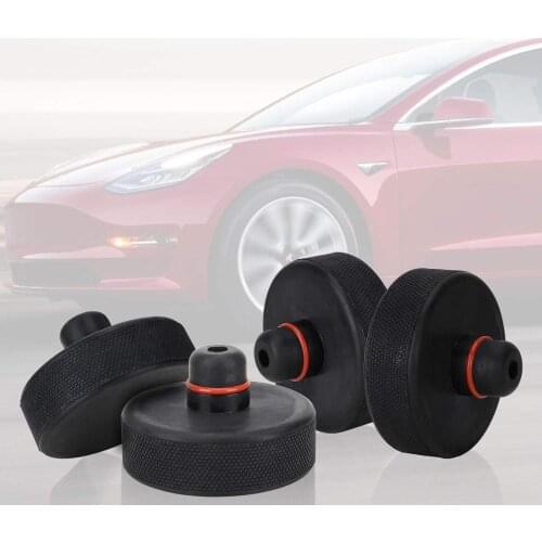 4Pcs Black Rubber Jack Lift Point Pad Adapter Jack Pad Tool Chassis Jack Car Styling Accessories For Tesla Model X/S/3