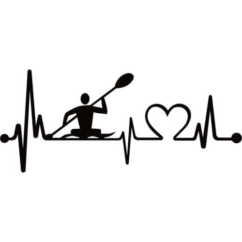 40680# Die-Cut Vinyl Decal Kayak Love Lifeline Car Sticker Waterproof Auto Decors on Car Body Bumper Rear Window