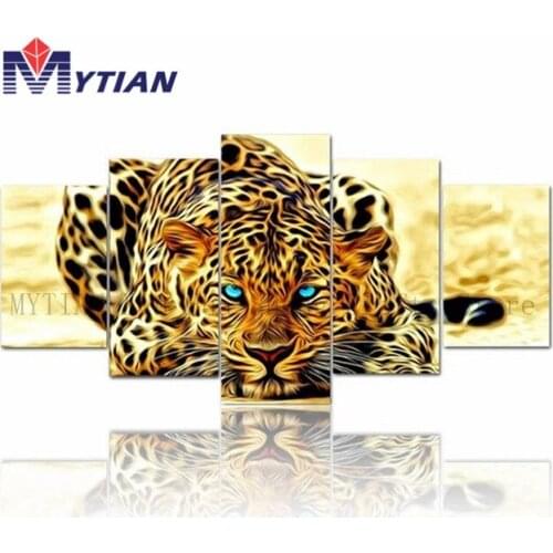 5D DIY Diamond Painting Animal Leopard Multi-Picture Embroidery Painting Square Round Mosaic Drill Resin Full 3D Cross Stitch