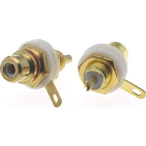 6/12pcs Red Black Gold Plated RCA Female Jack Socket AV Connector Panel Mount Chassis Audio Socket Solderless Electric DIY 3.5mm