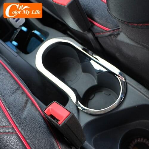 Car Drink Water Bottle Beverages Mount Stand Inner Central Armrest Water Cup Frame Trim Sticker for Ecosport 2013-2017