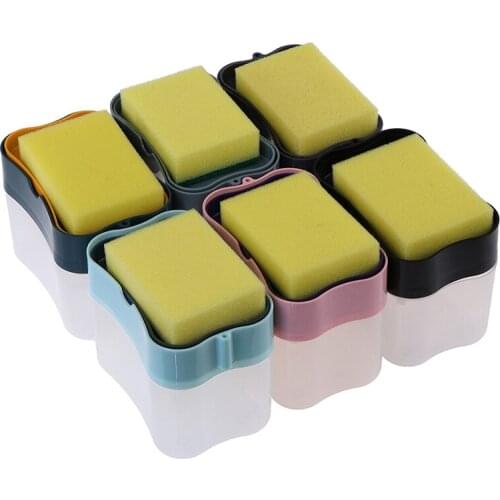 Soap Dispenser Pump With Sponge Manual Press Cleaning Liquid Dispenser Container Manual Press Soap Organizer Kitchen Tool