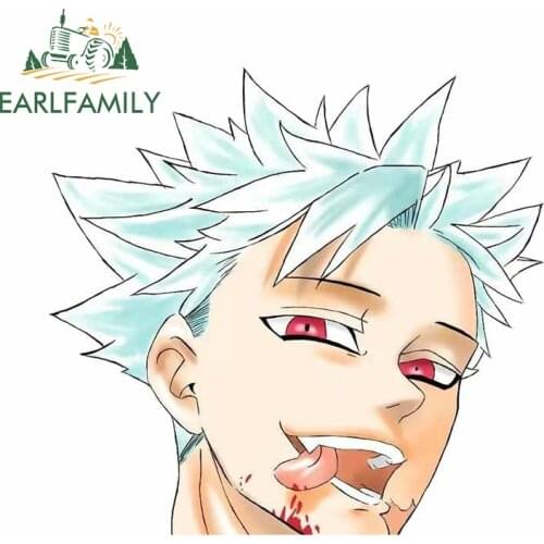 EARLFAMILY 13cm x 12.6cm for The Seven Deadly Sins Ban Anime Car Stickers Surfboard Trunk Decal Windows Motorcycle Decoration