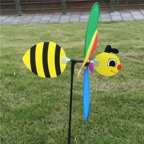 1Pc Cute 3D Large Animal Bee Windmill Wind Spinner Whirligig Yard Garden Decor Kids Toy