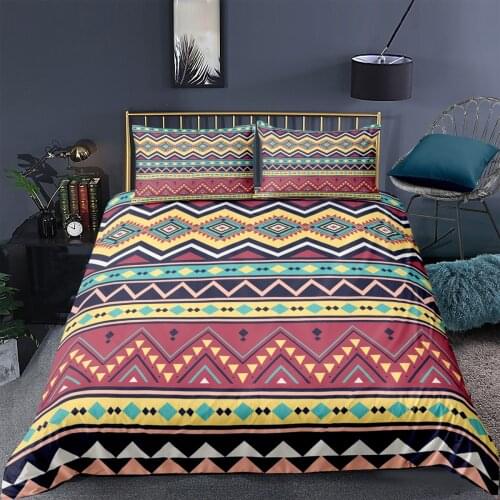 Bohemian Stripes 3D Printed Bedding Set Luxury Quilt Cove Duvet Cover Pillowcase Adult Child Single Twin Double Queen King Size