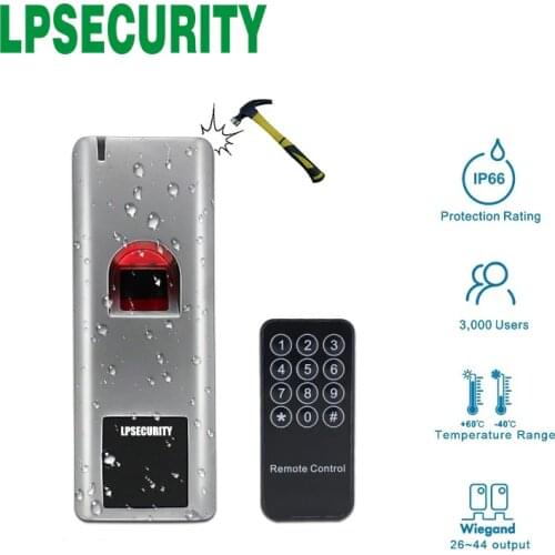 LPSECURITY Waterproof IP66 1000 users metal Biometrics Fingerprint access control system rfid 125khz reader door access control