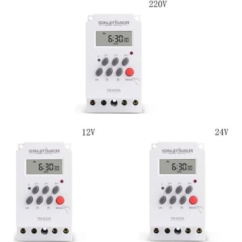 Mini Timer Switch Time Relay 12/24/220V DC Input 7 Days Programmable 24Hours Output Load High Power 30A
