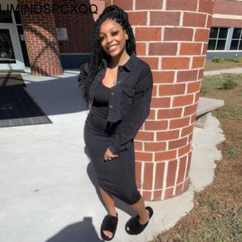 Fashion Yellow Black Denim Jacket Women Outwear Jeans Street Loose Women Coat Casual Ladies Cropped Female Autumn Solid Color