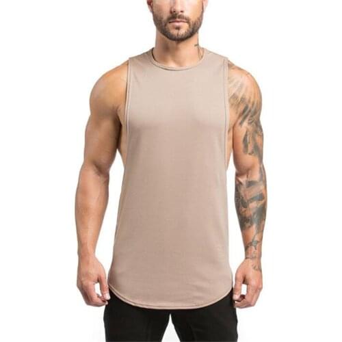 Muscleguys Solid Gyms Stringer Tank Top Men Bodybuilding Clothing Fitness Mens Sleeveless Vests Cotton Singlets Workout Tops
