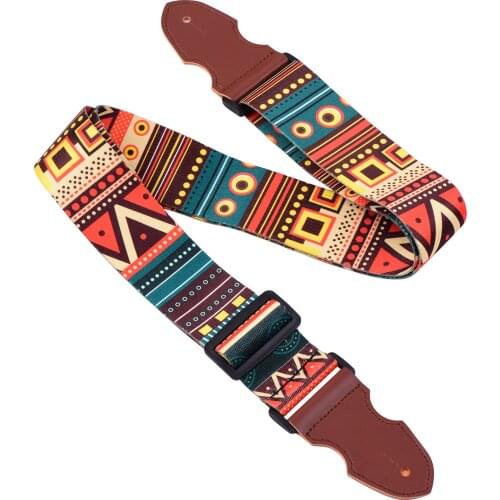 Guitar Strap Soft Polyester Shoulder Belt With Guitar Picks Lock Button Headstock Adaptor for Acoustic Guitars Electric Guitars