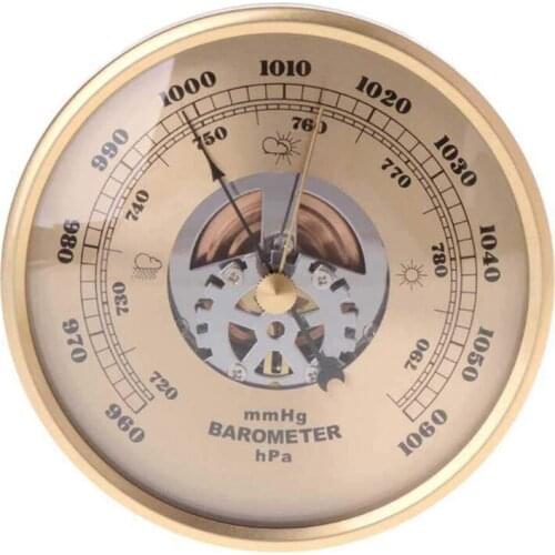 Wall Mounted Barometer Perspective Round Dial Air Weather Station Mmhg/Hpa 108Mm