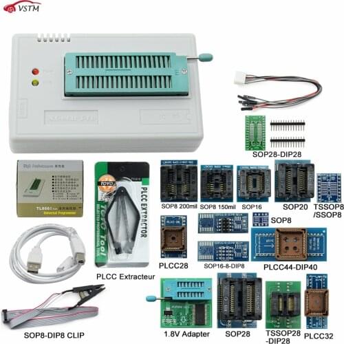 Newest Original minipro V10.22 TL866II Plus programmer+12 adapters better than TL866CS/TL866A programmer USB