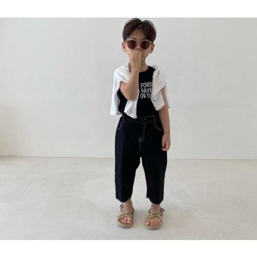 2021 new girls boys long pants cotton linen summer cool kids pants