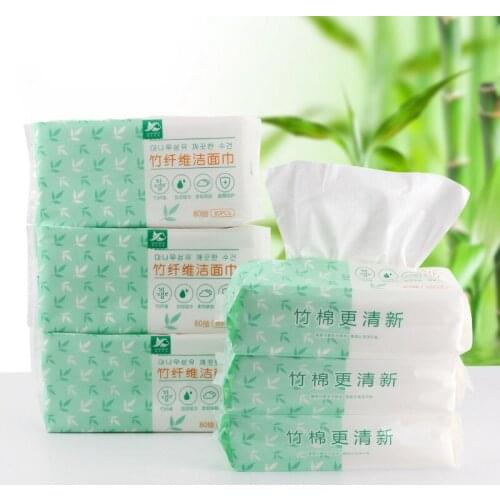 Disposable face towel tissue paper bamboo fiber makeup wet wipes face cleaning pad makeup remover pumping face towels