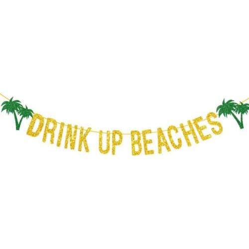 Bunting Convenient Adjustable Wide Application Coconut Tree Party Banner for Home Adjustable Wide Application Coconut Tree