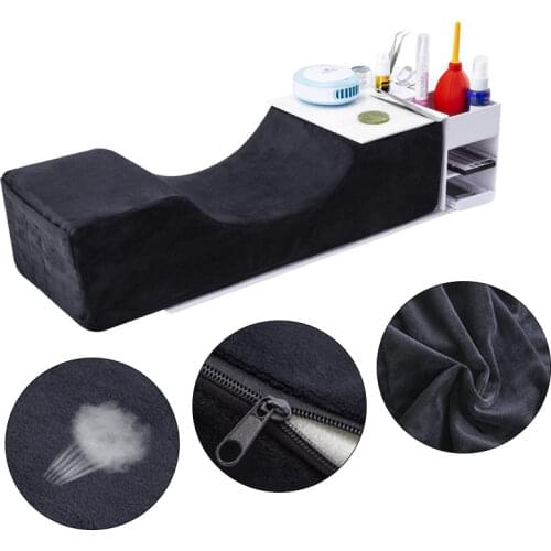 Lash Pillow Stand Eyelash Extension Eyelashes Pillow Soft Grafting Makeup Salon Memory Foam Neck Support Cushion With Pocket