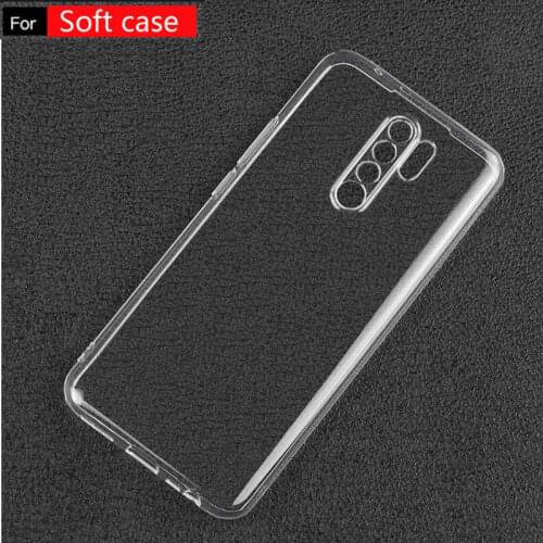 SUREHIN clear cover for xiaomi redmi 9 transparent case shockproof man lens camera protection coque for redmi 9 silicone case