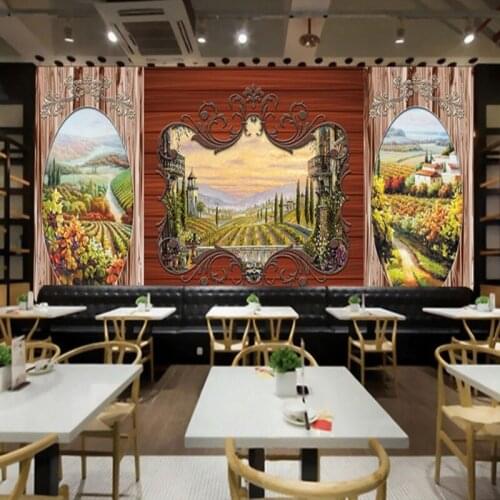 Drop Shipping 3D Photo Wallpaper Retro Wall Background Custom High Quality Mural Wallpaper Entertainment Restaurant Decorative