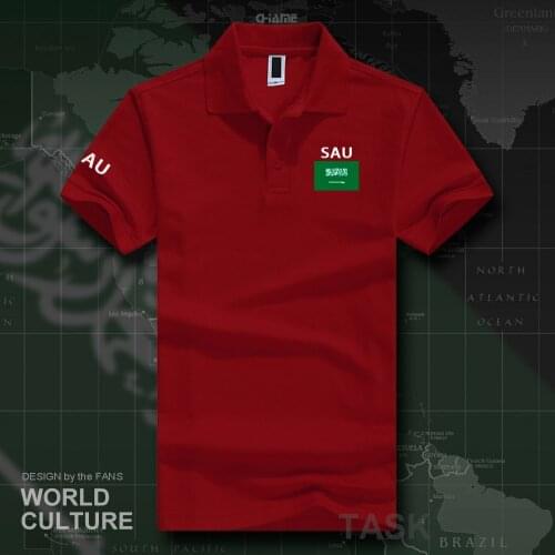 Saudi Arabia polo shirts men short sleeve white brands printed for country 2019 cotton nation team flag new Saudi Arabian SA