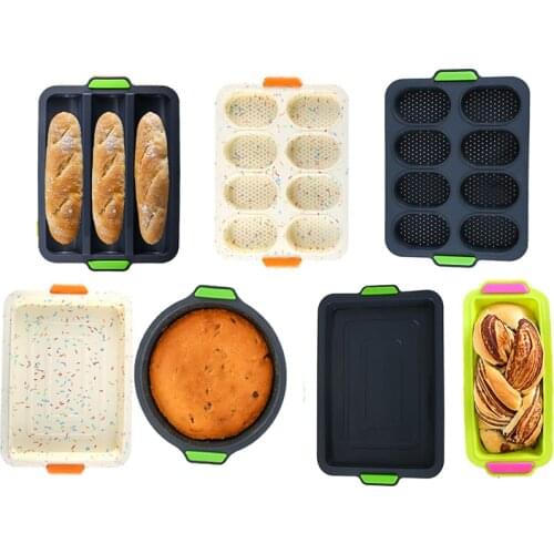 Silicone Baguette Mold For Baking 3 Grid French Bread Tray Household Non-Stick DIY Mould Ouija Board Cake Moule Silicone