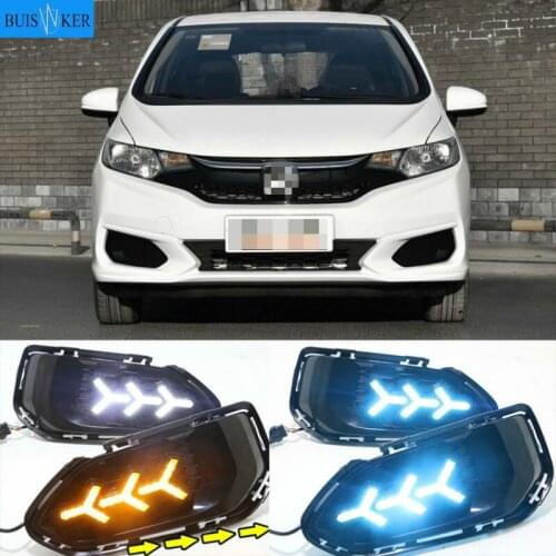 2pcs Car Styling LED Daytime Running Lights for Honda Fit DRL 2018 Fog Light Front Lamp Automobile Accessories