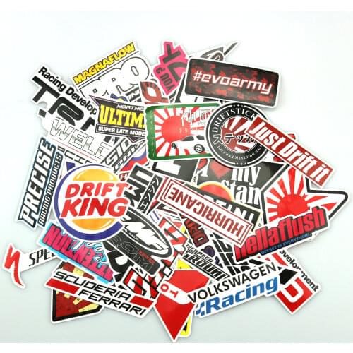 TD ZW 100Pcs Racing Car JDM Stickers Waterproof Decal Laptop Motorcycle Luggage Snowboard Fridge Phone Car Sticker