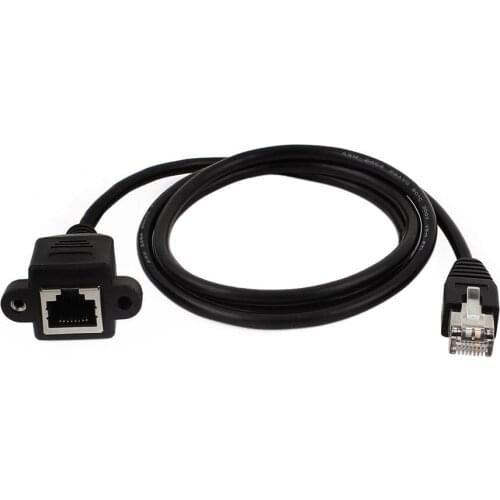 RJ45 Extension Cable with Screw Panel Mount 0.3m/0.6m/1m/1.5m/3m Male To Female LAN Network Ethernet Extension Cables