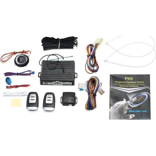 Auto Car Universal Alarm Remote Engine Start Stop Button Open close windows Version Key PKE Passive Keyless Entry System