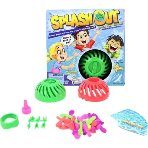 Water Bomb Splash Out Game Water Splash Toys Action Challenge Game Indoor/Outdoor Play Cards Game Party Interactive Tricky Toy