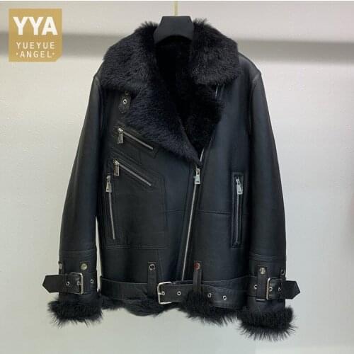 YueYueAngel Women's Sheepskin Coats