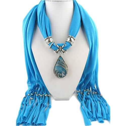Jewelry scarf zinc resin pendants jersey scarf bandana head hijab shawls accessories plain scarf women foulard femme