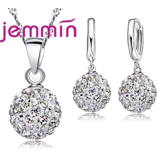 New Fashion Big Promotion 925 Sterling Silver Crystal Jewelry Necklace Pendant Earring Cubic Zirconia For Women Bridal