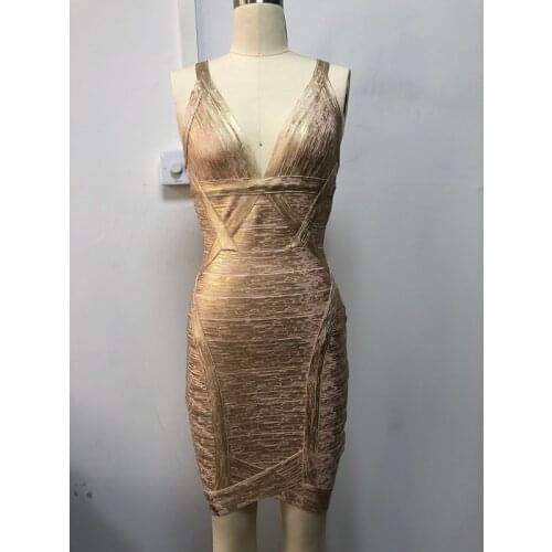 Women new summer gold fiol print v neck rayon high quality bandage dresses party evening dress wholesale dropship