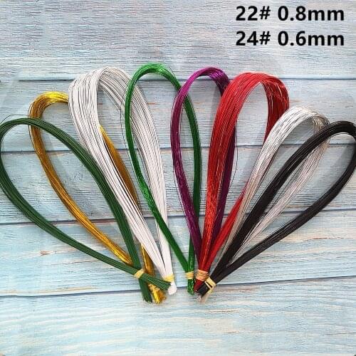 100pcs/lot 22# 24# 80cm Length DIY Nylon Stocking Flower Iron Wires Floral Wire Flowers Wreaths Material Accessory