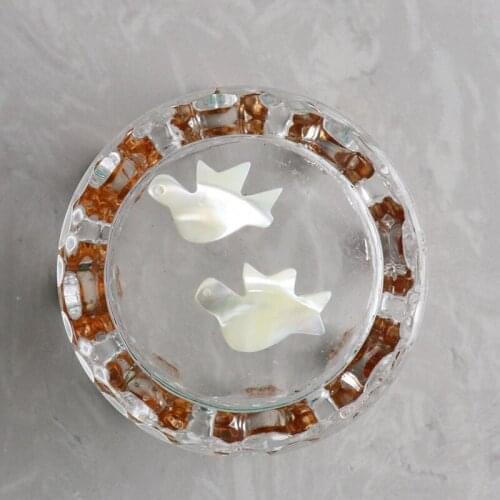 13*20MM 20Pcs 100% Natural Pearl Shell Double-sided Stereo Bird Animal Jewelry Beads Accessories Findings