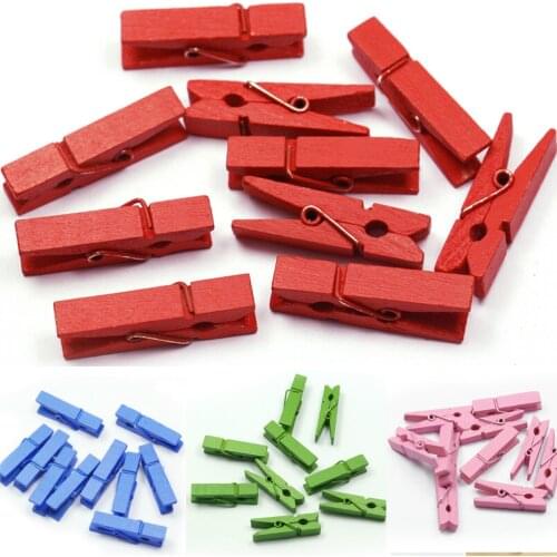 20PCS Small Mine Size 35mm Mini Natural Wooden Clips For Photo Clips Clothespin Craft Decoration Clips Pegs Wholesale