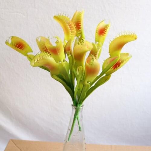 28cm Artificial Venus Flytraps Indoor Green Plant Fake Succulent Plants Home Decor Artificial Flowers 1PCS