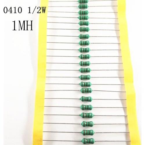 50pcs/lot 1/2W Chromatic ring inductor DIP 0410 1MH AL0410-102K 0.5W inductance