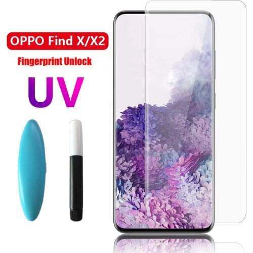 9D Nano Liquid UV Tempered Glass For OPPO FIND X X2 Full Coverage Screen Protector For OPPO FIND X2 Pro UV glass Protective film
