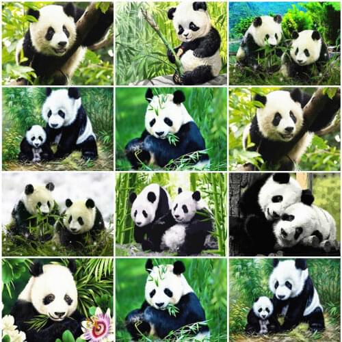 AZQSD Paint By Numbers Panda Animal Wall Art Gift Acrylic Oil Painting On Canvas Handmade Home Decor Gift HandPainted